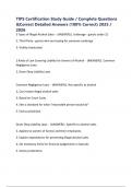 TIPS Certification Study Guide &sol; Complete Questions &Correct Detailed Answers &lpar;100&percnt; Correct&rpar; 2025 &sol; 2026