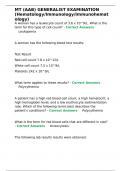 MT &lpar;AAB&rpar; GENERALIST EXAMINATION &lpar;Hematology Immunology Immunohematology&rpar;&period;