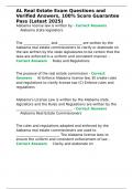 AL Real Estate Exam Questions and Verified Answers&comma; 100- Score Guarantee Pass &lpar;Latest 2025&rpar;
