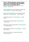 Class C Water Operator License Exam Past Exam QUESTIONS AND ANSWERS 100- score &lpar;reupdated