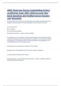 ANCC &lpar;American Nurses Credentialing Center&rpar; certification Exam 2025&ndash;2026  Complete Nursing Board Accurate Real Exam Questions and Verified Correct Answers JUST RELEASED