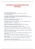 NOTARY EXAM QUESTIONS AND ANSWERS