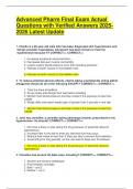 Advanced Pharm Final Exam Actual Questions with Verified Answers 2025 2026 Latest Update 