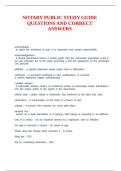 NOTARY PUBLIC STUDY GUIDE QUESTIONS AND CORRECT ANSWERS