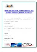 Math 110 2025&sol;2026 &ndash; 200&plus; Verified Exam Questions & Answers on Linear Algebra&comma; Vector Spaces&comma; Linear Maps&comma; Eigenvalues&comma; and Matrix Theory