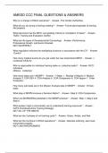 AMEDD CCC FINAL QUESTIONS & ANSWERS