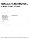 NC CADC EXAM PRE- TEST COMPREHENSIVE QUESTIONS WITH MULTIPLE CHOICES &vert;VERIFIED & REVISED ANSWERS &lpar;NEW&rpar; 2025