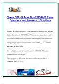 Texas CDL School Bus Exam 2025&sol;2026 &ndash; 200&plus; Verified Questions & Answers on Pre-Trip Inspection&comma; Passenger Safety&comma; Danger Zones&comma; Railroad Crossings&comma; and Emergency Procedures