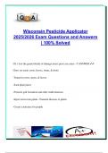 Wisconsin Pesticide Applicator Certification 2025&sol;2026 &ndash; 250&plus; Practice Questions & Answers &vert; Safety&comma; Laws&comma; Application Methods & Environmental Protection