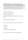 EMT Medical Exam &sol; Actual Test Questions with Detailed Verified Answers &sol; Already Graded A &sol; 2025