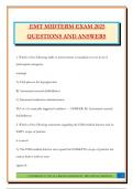 EMT MIDTERM EXAM 2025 QUESTIONS AND ANSWERS