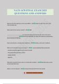 NATS 1670 FINAL EXAM 2025 QUESTIONS AND ANSWERS