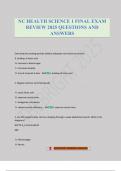 NC HEALTH SCIENCE 1 FINAL EXAM REVIEW 2025 QUESTIONS AND ANSWERS