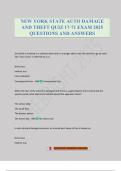 NEW YORK STATE AUTO DAMAGE AND THEFT QUIZ 17-71 EXAM 2025 QUESTIONS AND ANSWERS