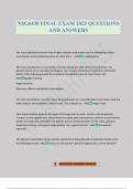 NSG6430 FINAL EXAM 2025 QUESTIONS AND ANSWERS