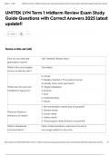 UNITEK LVN Term 1 Midterm Review Exam Study Guide Questions with Correct Answers 2025 latest update&excl;&excl;