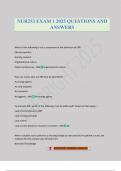NUR253 EXAM 1 2025 QUESTIONS AND ANSWERS