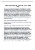 NR503 Epidemiology Midterm Study Guide  2025  real exam and complete questions and answers &vert; 100&percnt; rated correct &vert; 100&percnt; verified &vert; already graded a&plus;