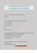NURS 3001 FINAL EXAM 2025 QUESTIONS AND ANSWERS