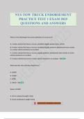 NYS TOW TRUCK ENDORSEMENT PRACTICE TEST 1 EXAM 2025 QUESTIONS AND ANSWERS