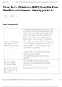 Tattoo Test - &lpar;Oklahoma&rpar; &lpar;2025&rpar; Complete Exam Questions and Answers &vert; already graded A&plus;