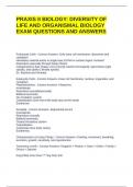 PRAXIS II BIOLOGY DIVERSITY OF LIFE AND ORGANISMAL BIOLOGY EXAM QUESTIONS AND ANSWERS &vert; GRADED A