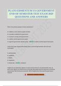 PLATO EDMENTUM US GOVERNMENT END OF SEMESTER TEST EXAM 2025 QUESTIONS AND ANSWERS