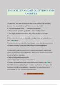 PMH CH 2 EXAM 2025 QUESTIONS AND ANSWERS