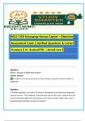 WGU C202 Managing Human Capital &ndash; Objective  Assessment Exam &vert; Verified Questions & Correct  Answers &vert; A&plus; Graded PDF &vert; Brand new&excl;&excl;