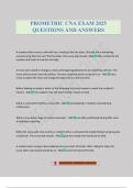 PROMETRIC CNA EXAM 2025 QUESTIONS AND ANSWERS