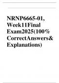 NRNP 6665-01&comma; Week 11 Final Exam 2025 &lpar;100&percnt; Correct Answers & Explanations&rpar;