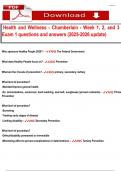 Health and Wellness - Chamberlain - Week 1&comma; 2&comma; and 3 -  Exam 1 questions and answers &lpar;2025-2026 update&rpar; 