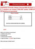 Chamberlain University College of Nursing BIOS 252 Exam &lpar;1&comma;2 & 3 questions and answers &lpar;2025-2026 update&rpar; &vert;COMPLETE SET&lpar;passing score guarantee&rpar; 