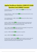 Applied Healthcare Statistics COMPLETE EXAM  Questions And CORRECT Answers
