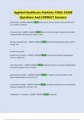Applied Healthcare Statistics FINAL EXAM  Questions And CORRECT Answers