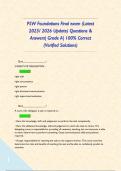 PSW Foundations Final exam &lpar;Latest 2025&sol; 2026 Update&rpar; Questions & Answers&vert; Grade A&vert; 100&percnt; Correct &lpar;Verified Solutions&rpar;     