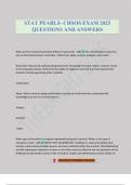 STAT PEARLS- CHSOS EXAM 2025 QUESTIONS AND ANSWERS