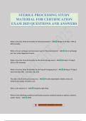 STERILE PROCESSING STUDY MATERIAL FOR CERTIFICATION EXAM 2025 QUESTIONS AND ANSWERS