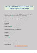 STOTT PILATES WRITTEN EXAM 2025 QUESTIONS AND ANSWERS