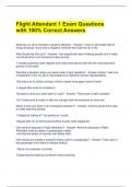 Flight Attendant 1 Exam Questions with 100&percnt; Correct Answers 