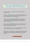 TEXAS LPC JURISPRUDENCE EXAM 2025 QUESTIONS AND ANSWERS