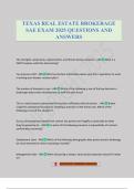 TEXAS REAL ESTATE BROKERAGE SAE EXAM 2025 QUESTIONS AND ANSWERS