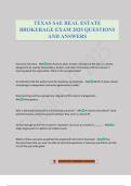 TEXAS SAE REAL ESTATE BROKERAGE EXAM 2025 QUESTIONS AND ANSWERS