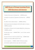 A&P Exam 1&semi; Portage Learning Exam 2025 Questions and Answers