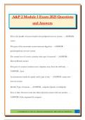 A&P 2 Module 1 Exam 2025 Questions and Answers