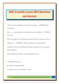 A&P 2 module 2 exam 2025 Questions and Answers