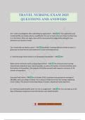 TRAVEL NURSING EXAM 2025 QUESTIONS AND ANSWERS