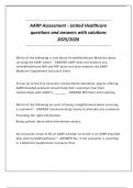 AARP Assessment - United Healthcare questions and answers with solutions 2025&sol;2026