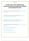 ATI CBC LEVEL 3 WITH COMPLETE 300 QUESTIONS AND WELL ELABORATED ANSWERS JUST RELEASED THIS YEAR