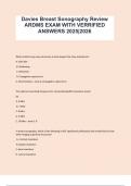 Davies Breast Sonography Review ARDMS EXAM WITH VERRIFIED ANSWERS 2025&vert;2026